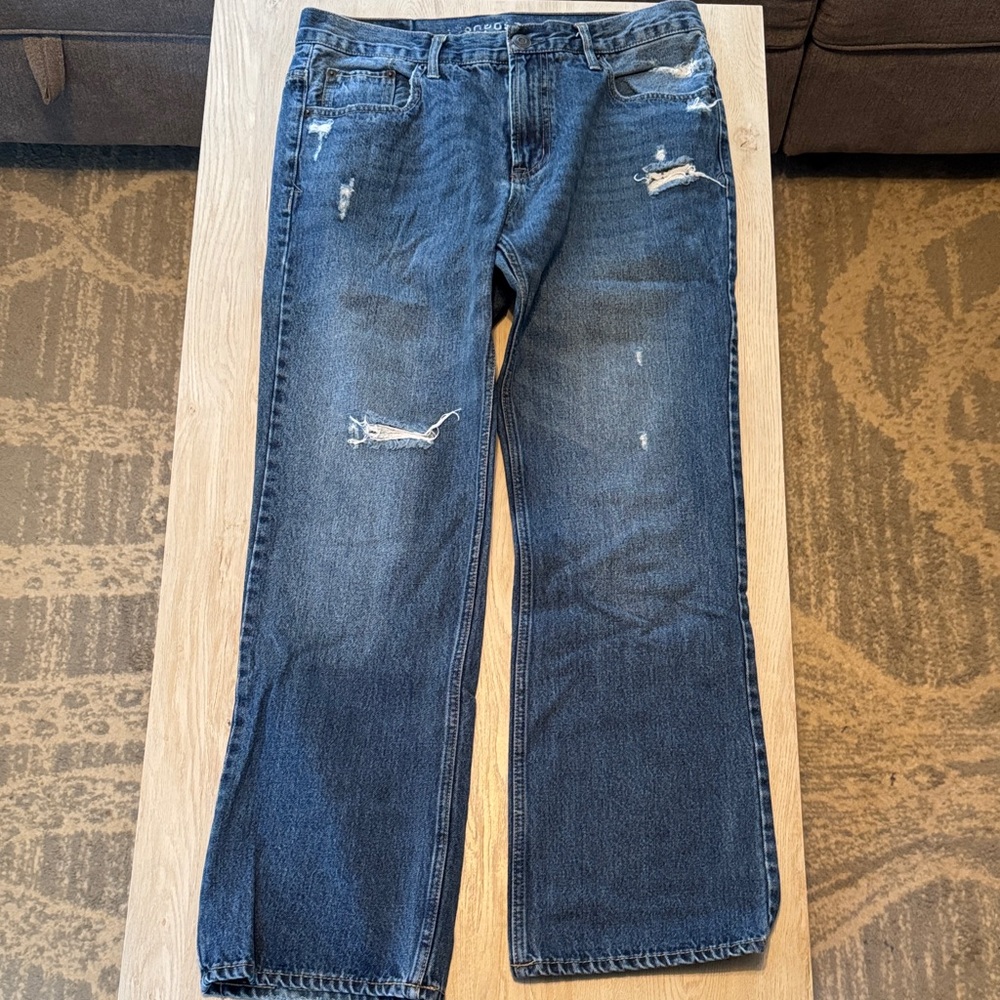 Aeropostale Men's Relaxed Fit Jeans - Deep Indigo